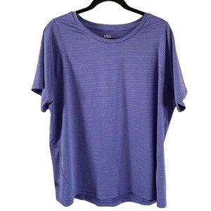 Athletic Works 3X Purple Striped Athletic Workout Top